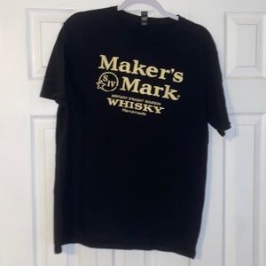 Makers Mark Black and Cream T-Shirt Size Large
